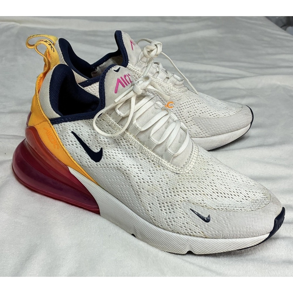 Nike Air Max 270 White Fuchsia Orange Women's Size 7.5 Shoe Sneakers AH6789-106